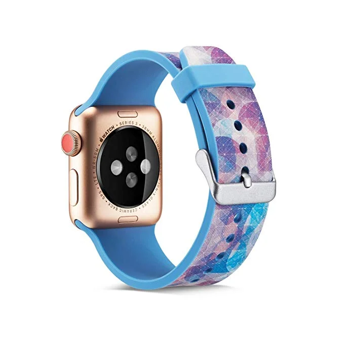 PATTERN PRINT SILICONE APPLE WATCH BANDS FOR $4.49