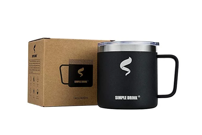 14 OZ STAINLESS STEEL VACUUM INSULATED COFFEE MUG FOR $12.95