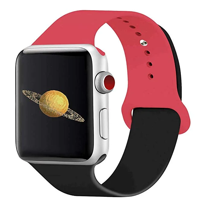 TWO-TONE SILICONE APPLE WATCH BANDS FOR $4.49