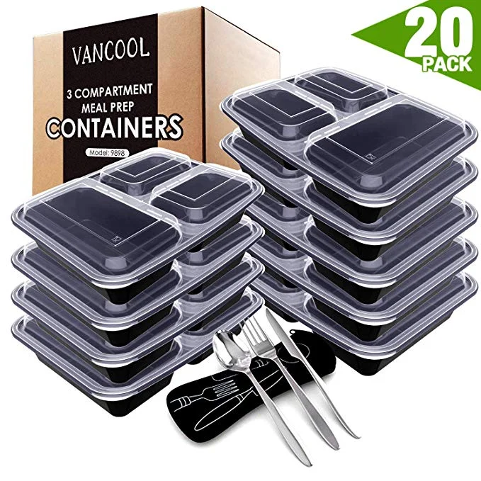 3-COMPARTMENT MEAL PREP CONTAINERS (20 PACK) FOR $13.20