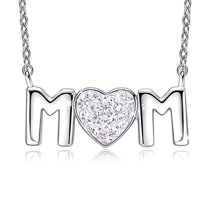 "MOM" LOVE HEART PENDANT NECKLACE FOR $7.99