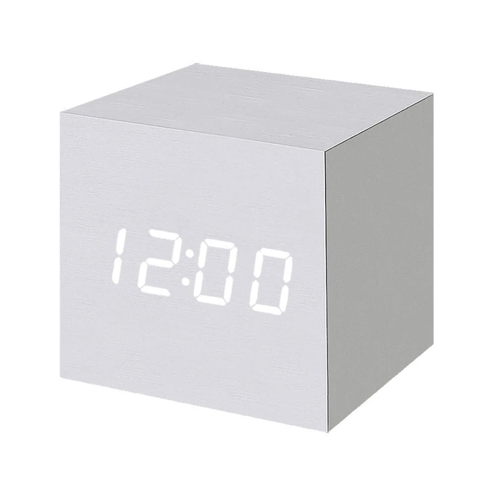 LED DIGITAL MINIMALIST MINI CUBE ALARM CLOCK FOR $7.68