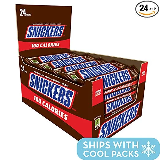 24 PACK OF SNICKERS 100 CALORIES FULL SIZE CANDY BARS FOR $11.56