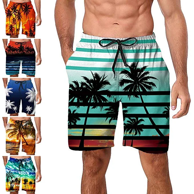 MENS HAWAIIAN THEME SWIM TRUNKS FOR $8.80