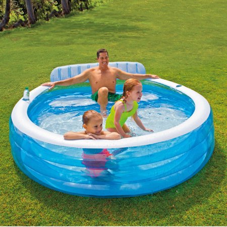 FAMILY INFLATABLE LOUNGE POOL (88" X 85" X 30") FOR $29.99