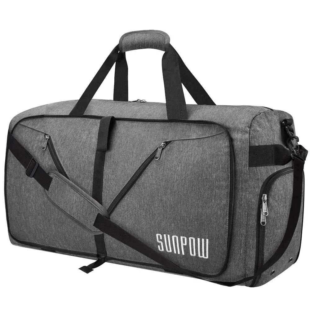 TRAVEL DUFFEL BAG WITH SHOES COMPARTMENT FOR $16.19
