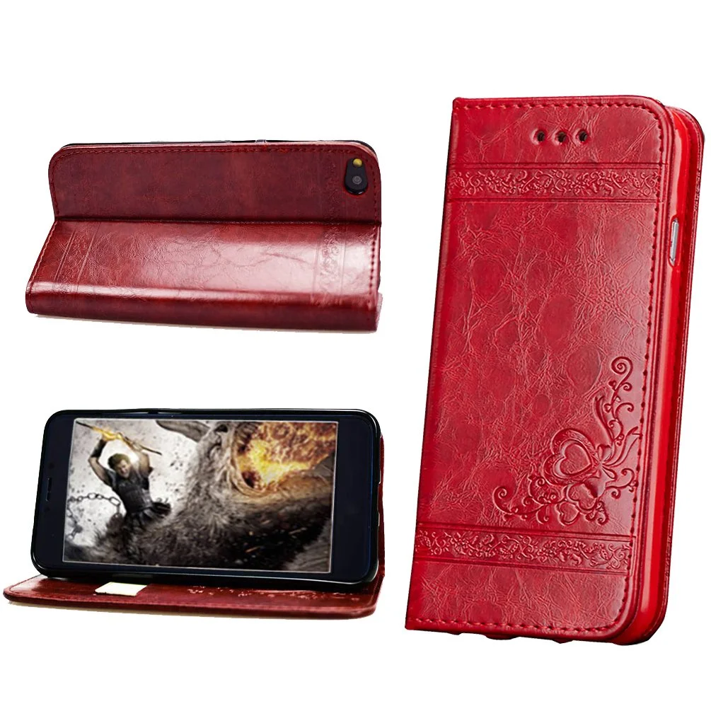 LUXURY EMBOSSED FLORAL MAGNETIC WALLET PHONE CASE FOR $4.99