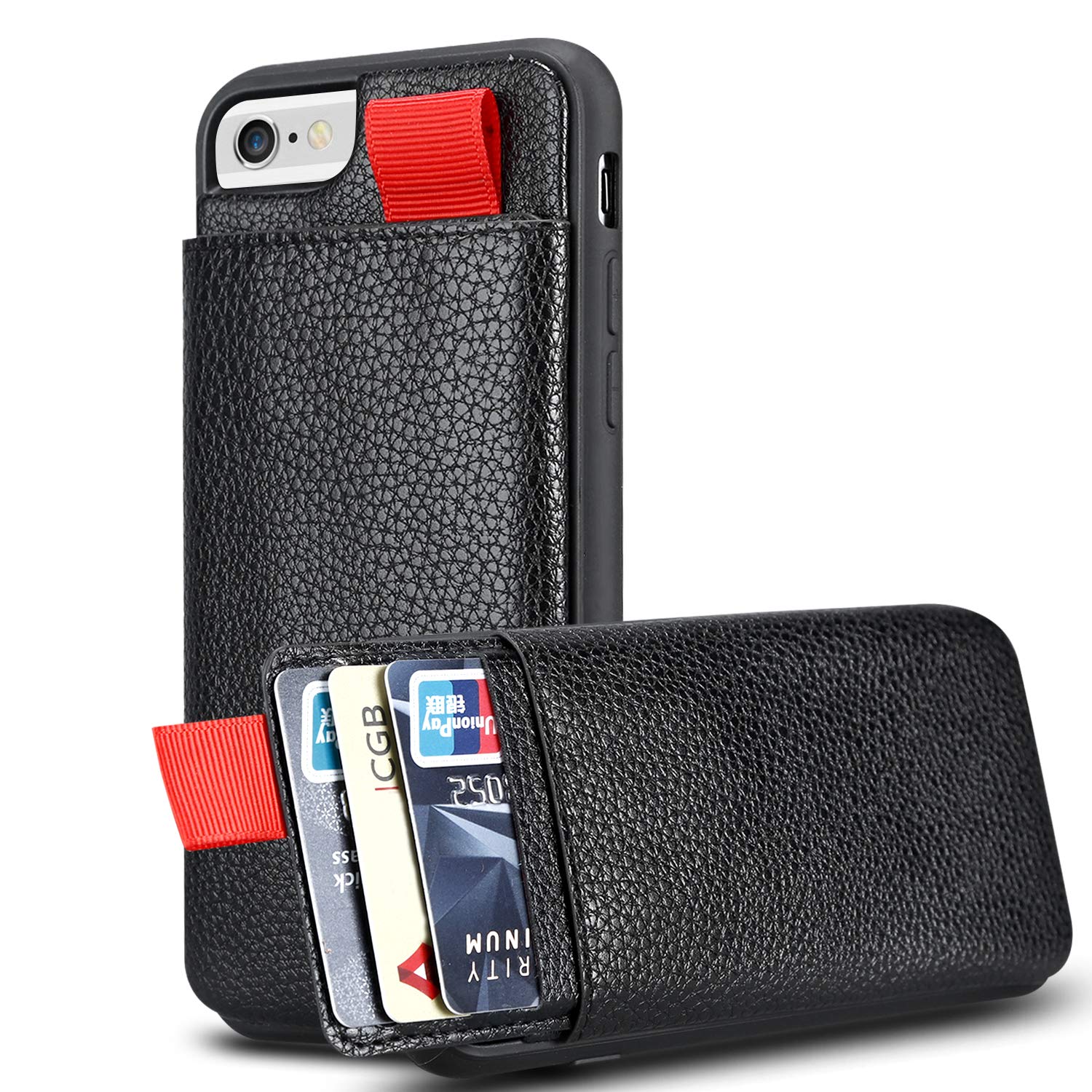 LEATHER PHONE CASE FOR IPHONE 7/8 WITH CARD HOLDER FOR $7.99