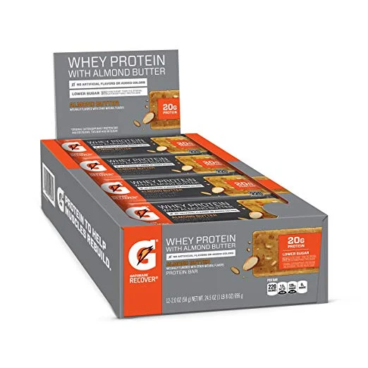 GATORADE WHEY PROTEIN WITH ALMOND BUTTER BARS (12 COUNT) FOR $8.07