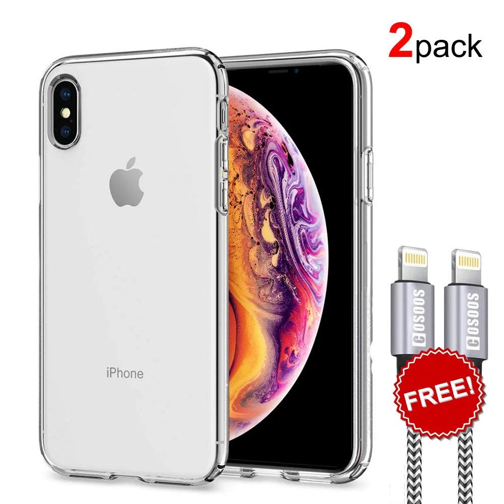 CLEAR CASE FOR IPHONE X / XS + 12-INCH IPHONE CHARGING CABLES&nbsp;FOR $4.49