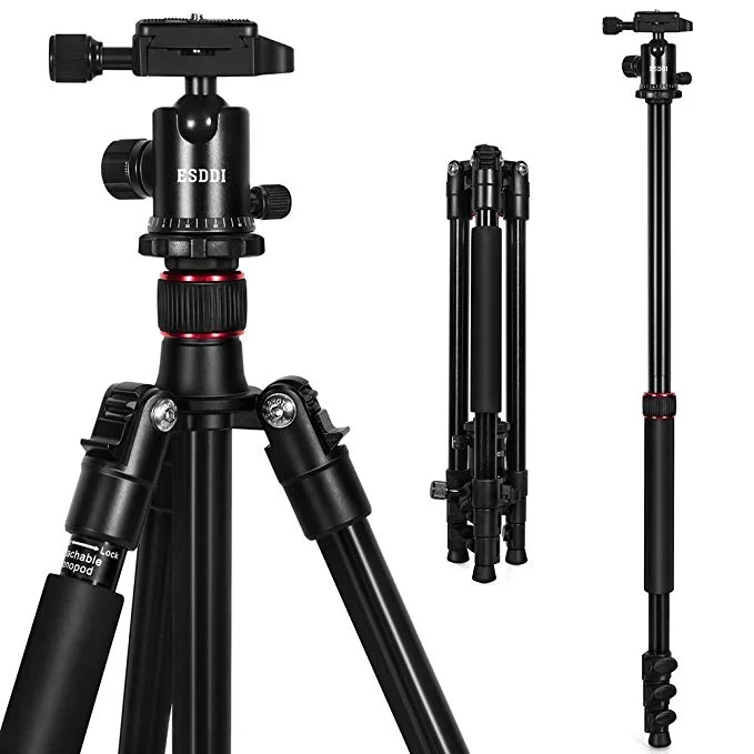62.6” ALUMINUM ALLOY CAMERA TRIPOD / MONOPOD FOR $34.76