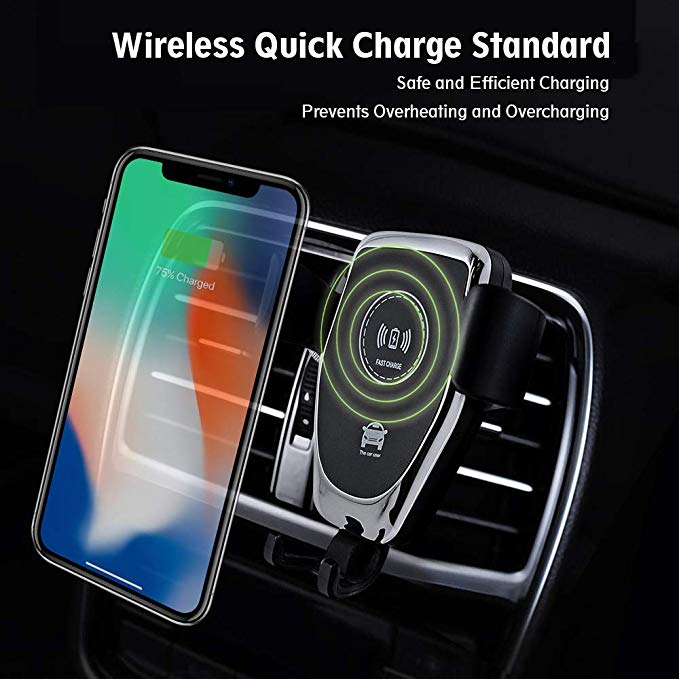 CAR VENT PHONE HOLDER WITH QI WIRELESS CHARGING FOR $8.40