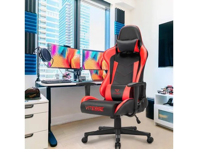 VITESSE GAMING CHAIR WITH CARBON FIBER DESIGN FOR $89.99
