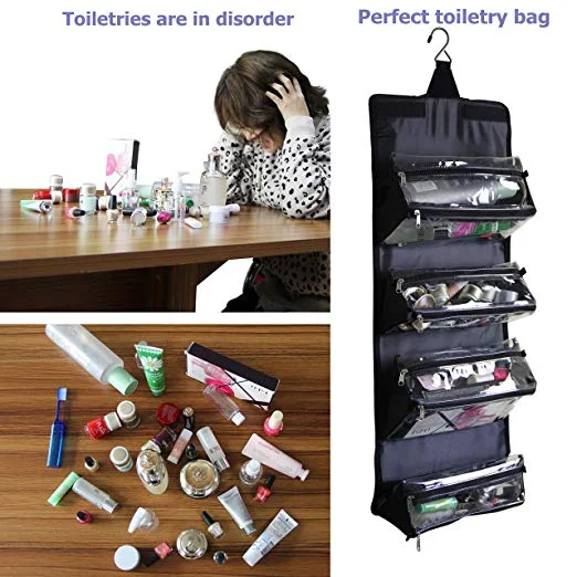 ROLL-UP HANGING TOILETRY BAG FOR $7.91