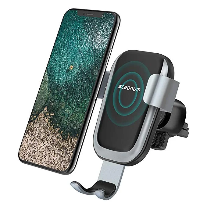 CAR PHONE VENT HOLDER WITH BUILT-IN WIRELESS CHARGING PAD FOR $16.00