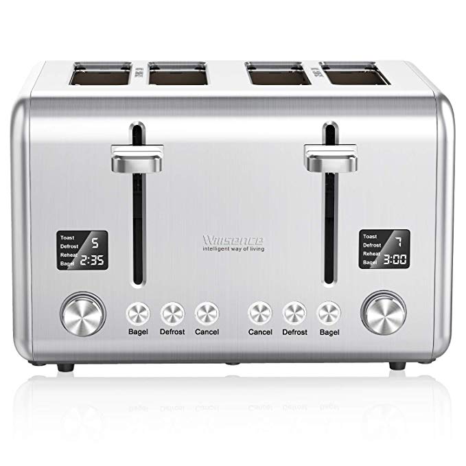 4-SLICE 18,000W STAINLESS STEEL TOASTER FOR $35.39