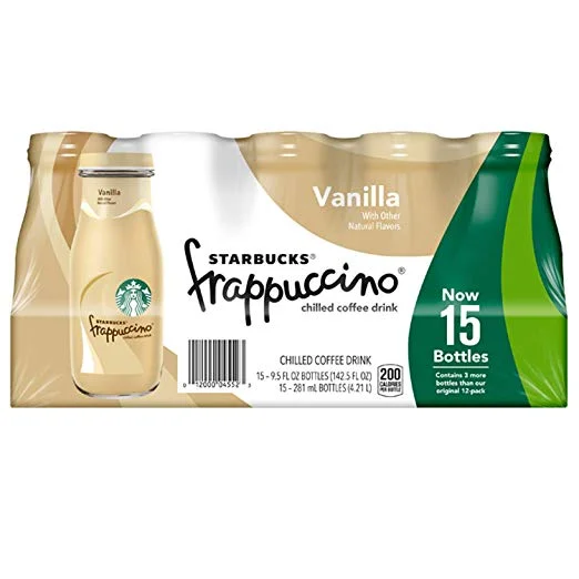 15 GLASS BOTTLES - STARBUCKS VANILLA FRAPPUCCINO FOR $12.34