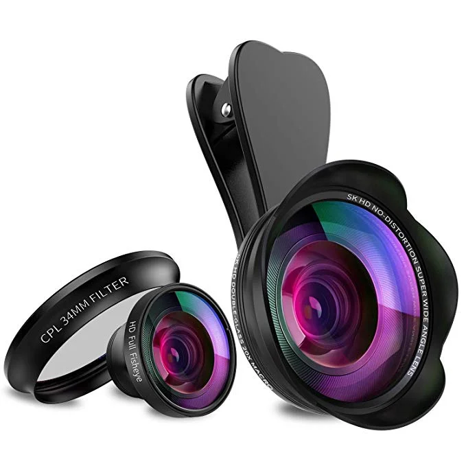 5K HD 5-IN-1 WIDE ANGLE CELL PHONE LENS KIT FOR $8.06