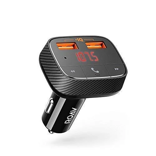 ANKER WIRELESS BLUETOOTH TRANSMITTER CAR CHARGER WITH 2-USB PORTS FOR $10.99