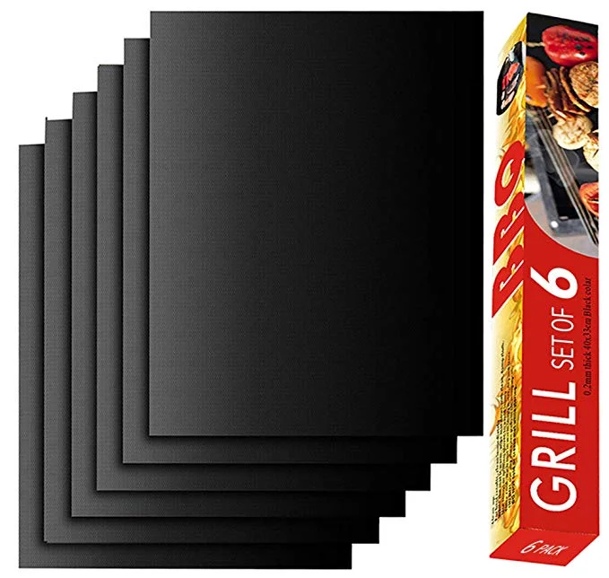100% NON-STICK REUSABLE BBQ GRILL MATS (PACK OF 6) FOR $11.16