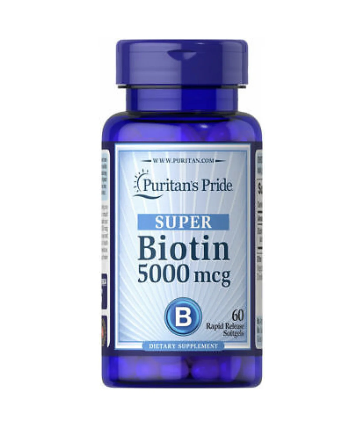 PURITAN’S PRIDE BIOTIN 5,000MCG (60 SOFTGELS) FOR $4.00