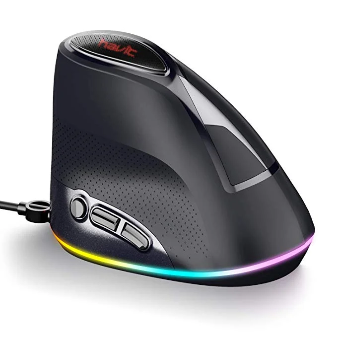 ERGONOMIC VERTICAL RGB BACKLIT WIRED MOUSE FOR $11.99