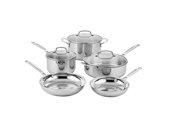 CUISINART STAINLESS 8-PIECE COOKWARE SET FOR $63.99