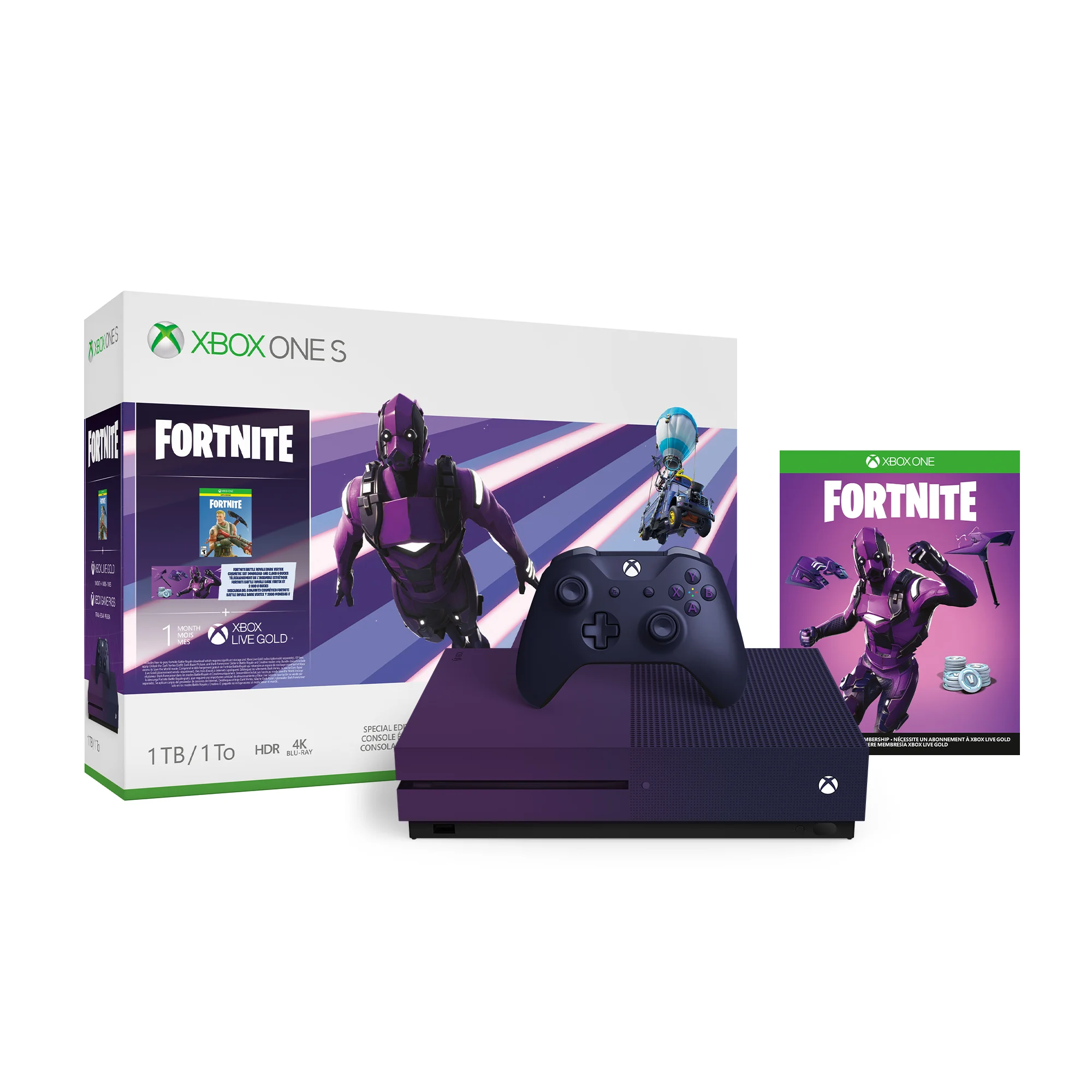XBOX ONE S 1TB FORTNITE BATTLE ROYALE SPECIAL EDITION BUNDLE FOR $249.99
