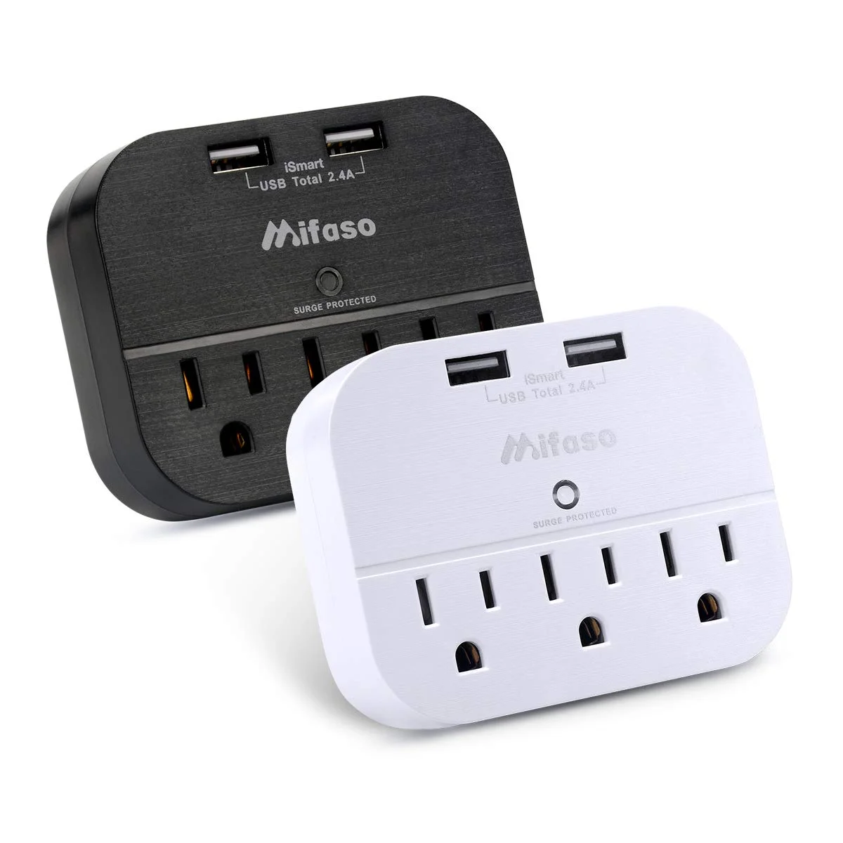 2 PACK USB WALL OUTLETS PLUG ADAPTERS WITH 3-AC OUTLETS AND 2-USB PORTS FOR $10.74