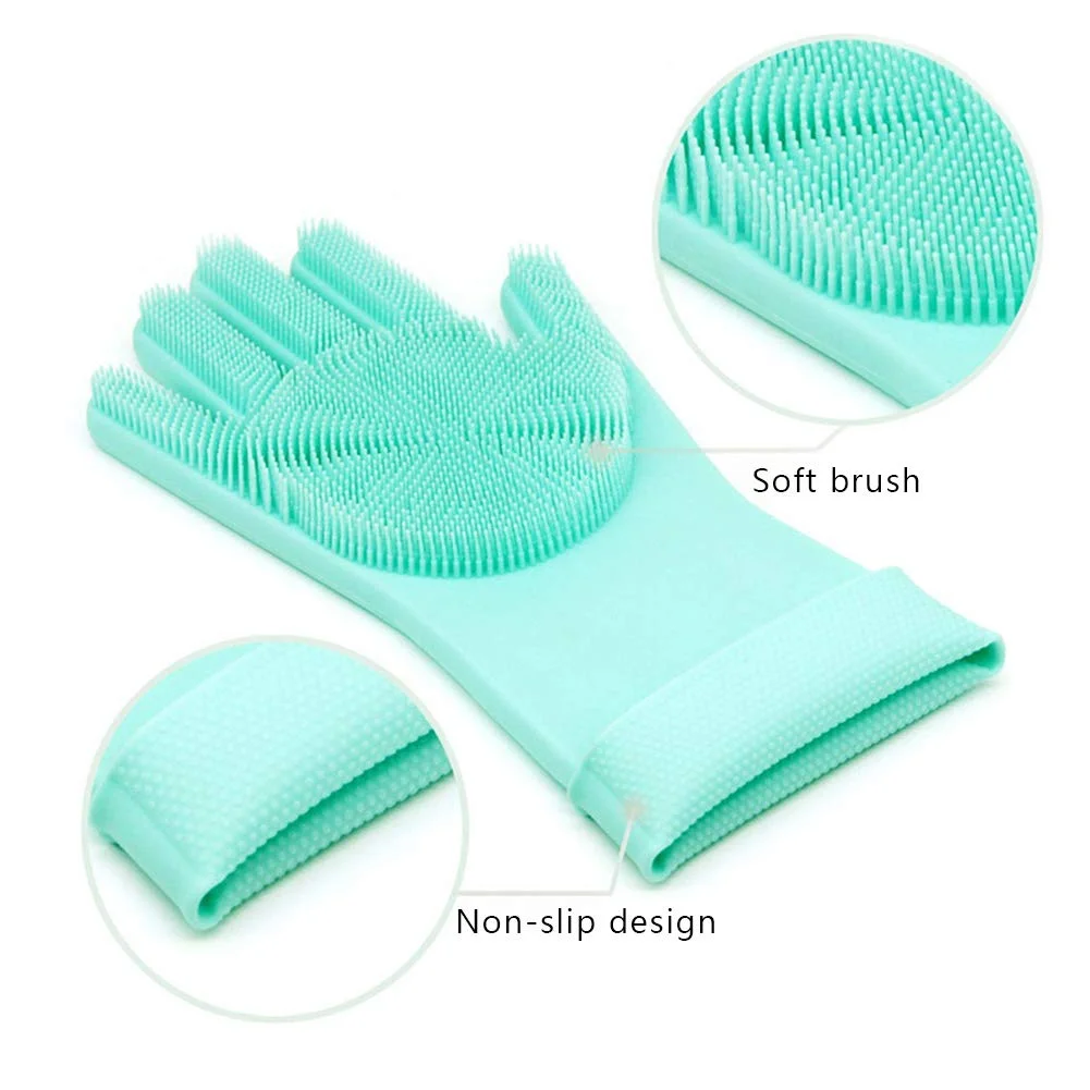 SILICONE DISHWASHING GLOVES WITH SCRUBBERS FOR $4.99