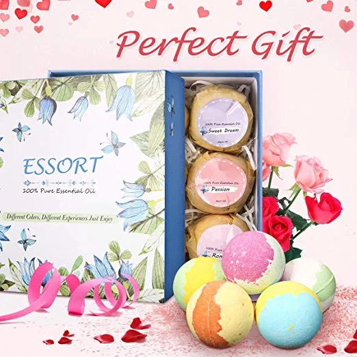 9-PIECE NATURAL EFFERVESCENT ESSENTIAL OIL BATH BALLS FOR $8.80