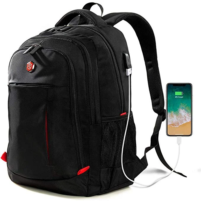 WATER RESISTANT LAPTOP BACKPACK WITH USB CHARGING PORT FOR $16.99