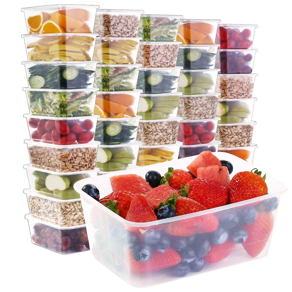 50 PACK OF FOOD STORAGE CONTAINERS WITH LIDS FOR $11.39