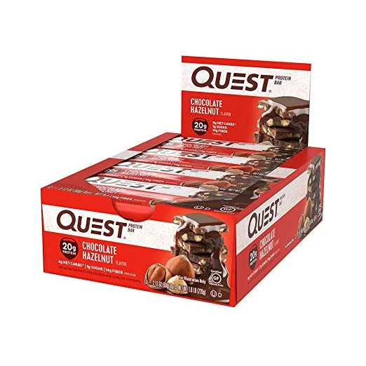 12 COUNT OF QUEST NUTRITION CHOCOLATE HAZELNUT PROTEIN BARS FOR $13.67