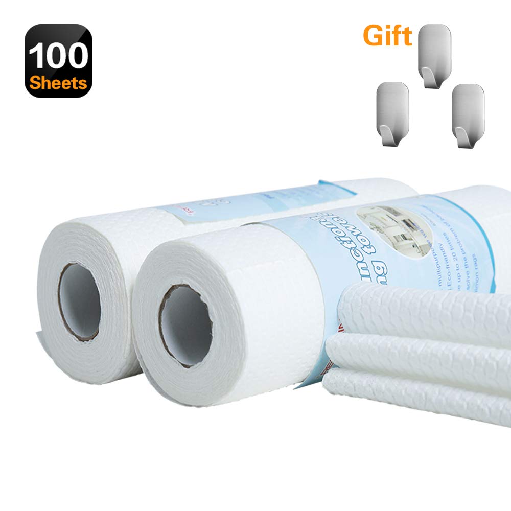 2 ROLLS OF REUSABLE CLEANING CLOTHS (100 SHEETS PER ROLL) FOR $6.49