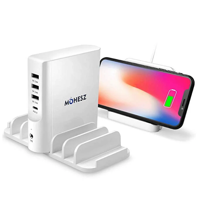 5-PORT USB CHARGER + WIRELESS CHARGING STAND + ORGANIZER FOR $42.74