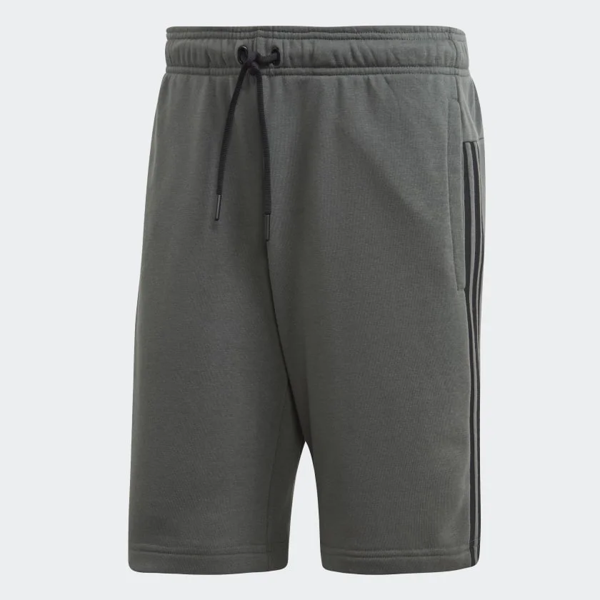 ADIDAS FRENCH TERRY 3-STRIPE SHORTS FOR $18.40