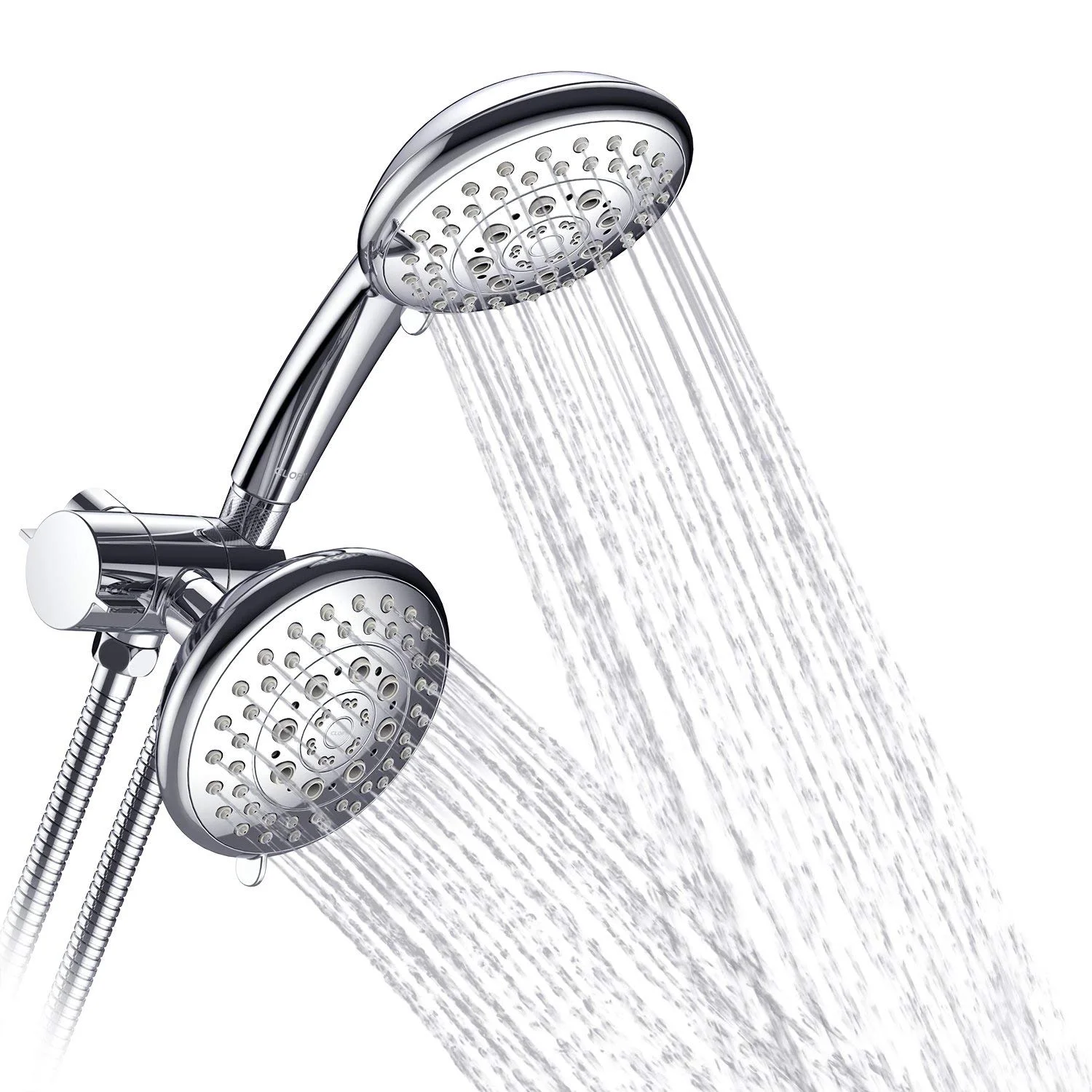 FULL-CHROME 24-SETTING COMBO SHOWER HEAD FOR $17.99