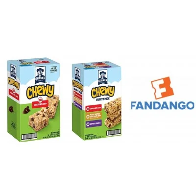 116-COUNT CHEWY GRANOLA BARS + $15 FANDANGO COUPON FOR $22.56