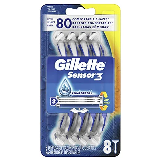 GILLETTE SENSOR3 MEN'S DISPOSABLE RAZORS FOR $5.47