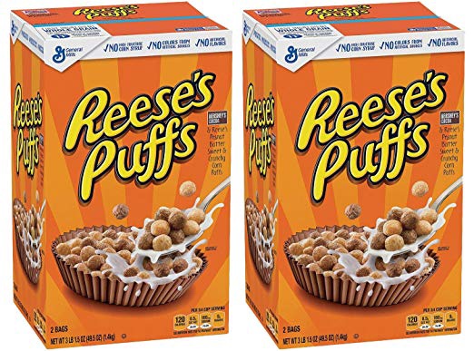 2 EXTRA LARGE BOXES OF REESES PUFFS CEREAL FOR $9.00
