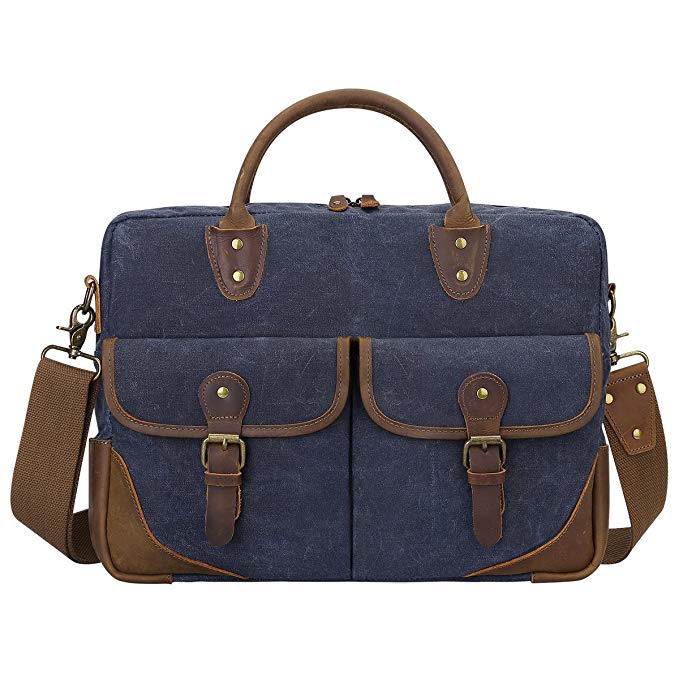 VINTAGE CANVAS LEATHER MESSENGER BAG $14.80