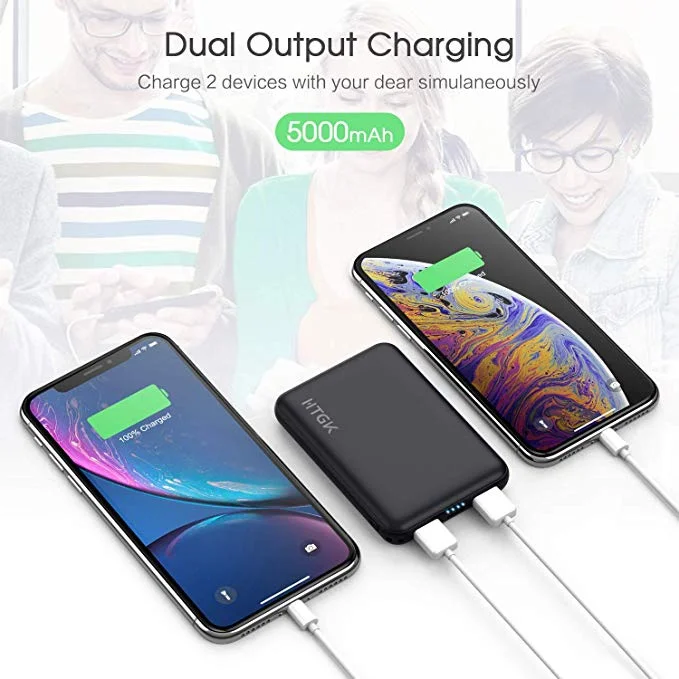 5,000MAH MINI PORTABLE DUAL PORT POWER BANK FOR $9.97