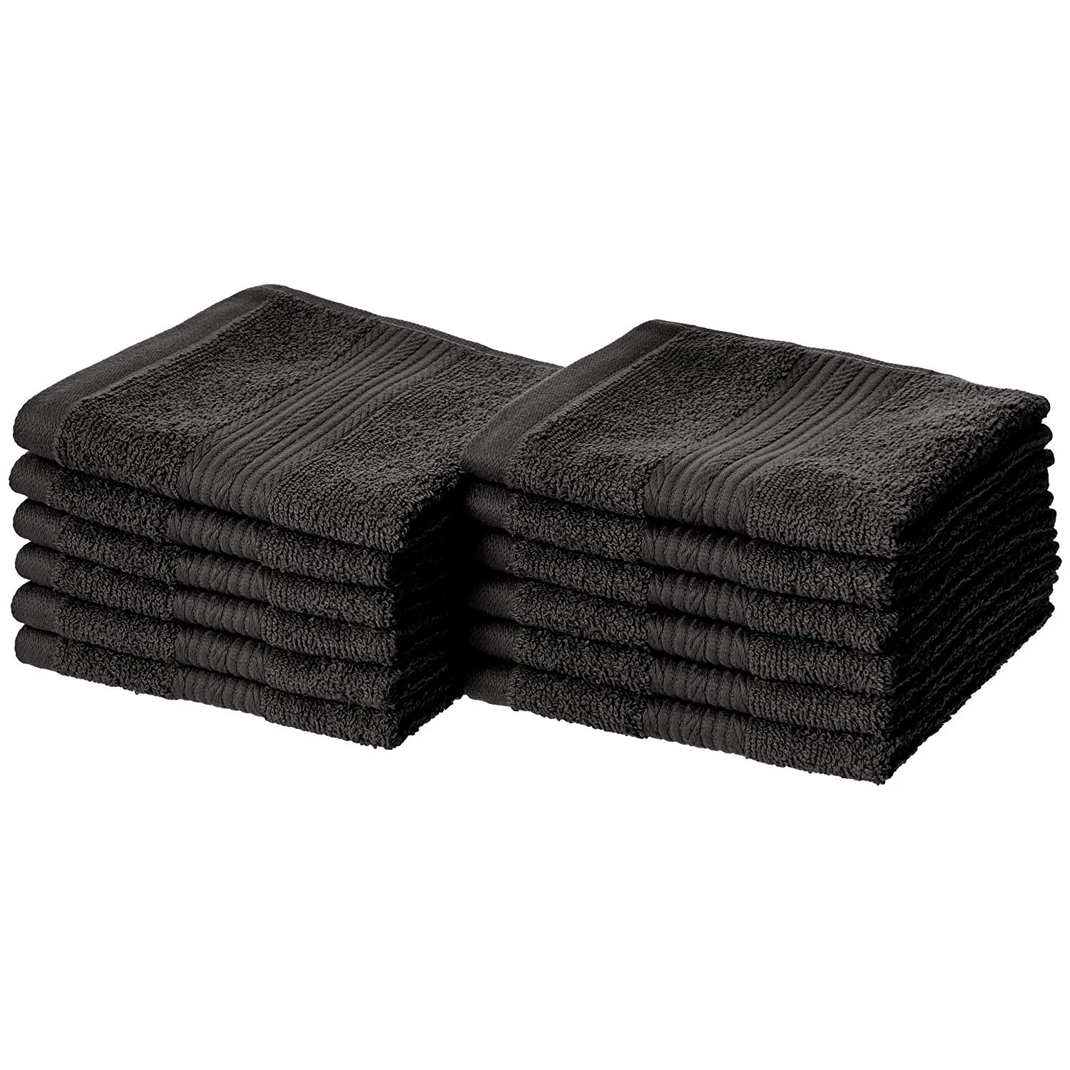 12 PACK OF AMAZONBASICS FADE-RESISTANT COTTON WASHCLOTHS FOR $4.79