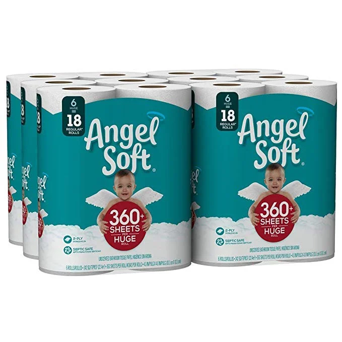108 REGULAR ROLLS OF ANGEL SOFT TOILET TISSUE FOR $24.12