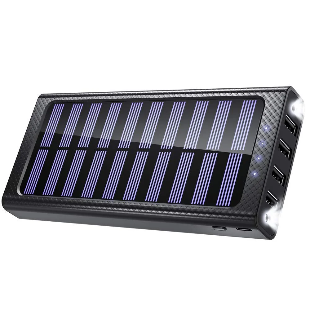 SOLAR POWERED 24,000MAH PORTABLE POWER BANK CHARGER FOR $18.14
