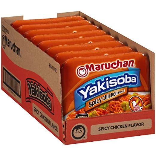 8 PACKS OF MARUCHAN YAKISOBA SPICY CHICKEN FLAVOR FOR $4.96