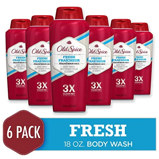 6 PACK OF OLD SPICE HIGH ENDURANCE FRESH SCENT BODY WASH FOR $14.30