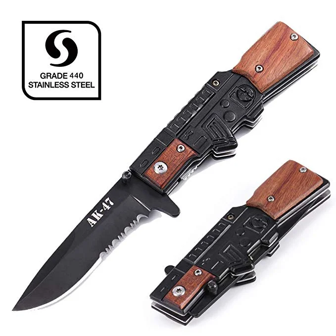 AK-47 SHAPED FOLDING POCKET KNIFE FOR $6.74