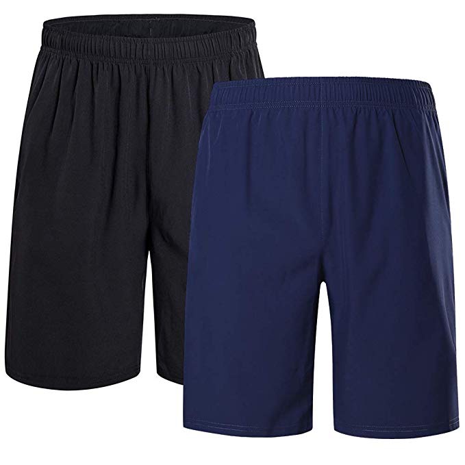 2 PAIR OF MENS RUNNING SHORTS WITH POCKETS FOR $12.68